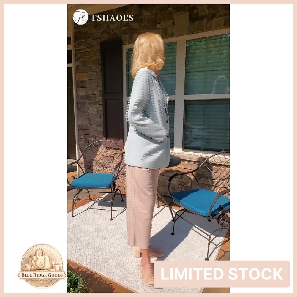 Oversized Blazer Lapel Button Down Solid Work Off… - image 5